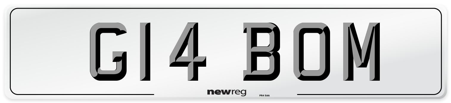 G14 BOM Number Plate from New Reg